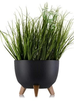 shumee Cvetlični lonec Rosa linea ECO črn 29xh18 cm