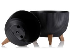 shumee Cvetlični lonec Rosa linea ECO črn 24xh15 cm