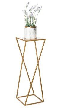 shumee Moderno zlato stoječe stojalo za rože 70 cm