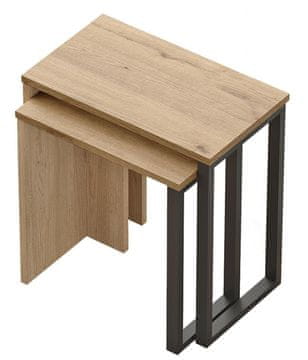 shumee Komplet klubskih mizic hrast OCEAN