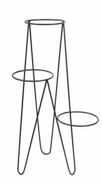 shumee Moderno trojno stojalo za rože 95 cm črno