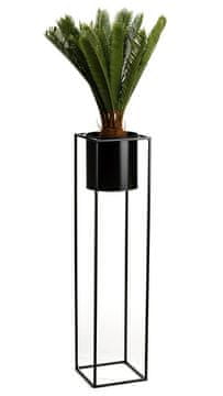 shumee Stoječe stojalo za rože 100 cm Prstan črn LOFT