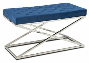 shumee Srebrno modra prešita klop Saliba