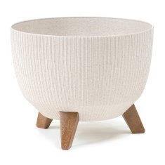 shumee Rosa linea ECO lesen cvetlični lonec bel 24xh15