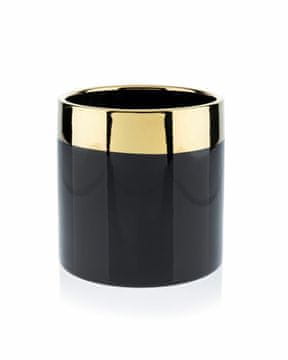 shumee Cvetlični lonec Cindy Black Gold 13 cm črn