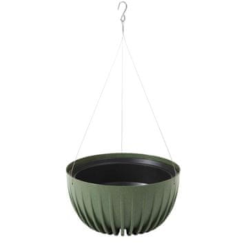 shumee Viseči lonec za rože iz EKO lesa zelene barve