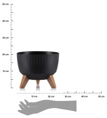 shumee Cvetlični lonec Rosa linea ECO črn 24xh15 cm