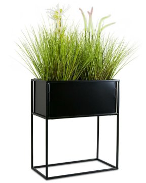 shumee Stoječe stojalo za rože, škatla, črna, 50 cm