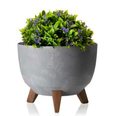 shumee Cvetlični lonec Rosa Eco, sivi beton, 24xh15 cm