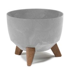 shumee Cvetlični lonec Rosa Eco, sivi beton, 24xh15 cm