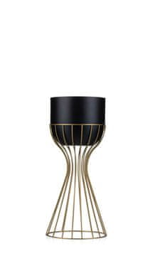 shumee Stoječe stojalo za rože 46 cm zlato črno LOFT