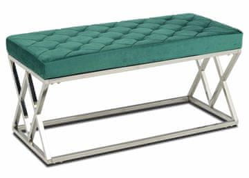 shumee Srebrno zelena prešita klop Timantti