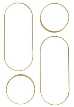 shumee Komplet 4 zlatih ovalnih ogledal LUNEA