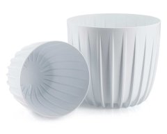 shumee Lonček za rože, nizek, bel, 24xh21 cm