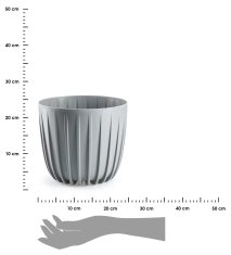 shumee Lonček za rože, nizek, siv, 24xh21 cm