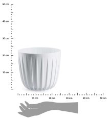 shumee Lonček za rože, nizek, bel, 24xh21 cm