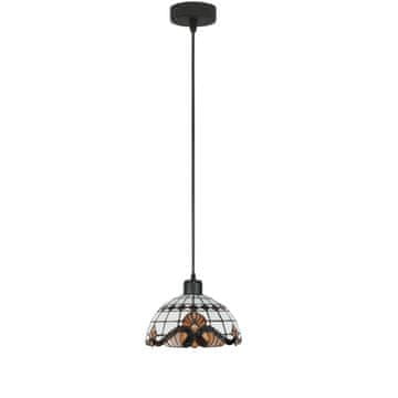 shumee ČRNO VISEČE STROPNO SVETILKO, VITRAZNA STEKLENA SVETILKA BEL 15-093Z