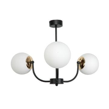 shumee STROPNA VISEČA SVETILKA ČRNO STEKLENA BELA 15-142 ESTI LAB