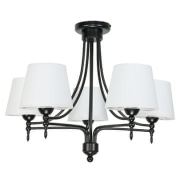 shumee Bela stropna viseča svetilka s črnim senčnikom ARTURO NEGRO 11-990