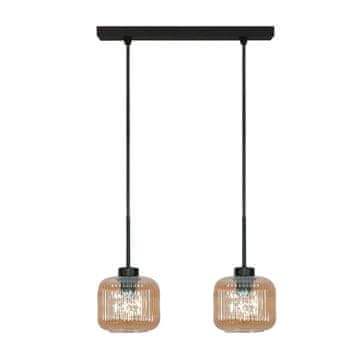 shumee ČRNO VISEČE STROPNO SVETILKO, JANTARNI STEKLENI SENČNIK, BEKA JANTARNA 15-018