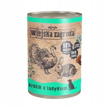 shumee Podeželska kmetija - Zajec s puranom - 400 g - Mokra hrana za pse v pločevinki