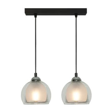 shumee Črna moderna viseča svetilka s steklenim senčnikom BENARIVO 14-488