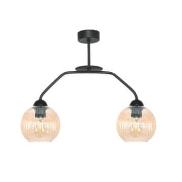 shumee STROPNA VISEČA SVETILKA ČRNO STEKLENA SVETILKA AMBER 15-468 FRED