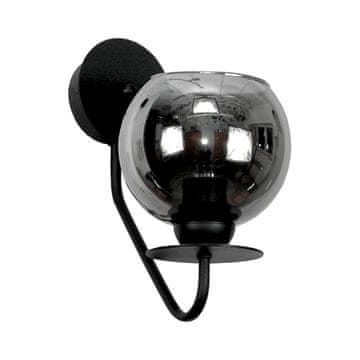 shumee ČRNO STENSKO SVETILKO, GRAFITNA STEKLENA SVETILKA 15-243 LUPIA