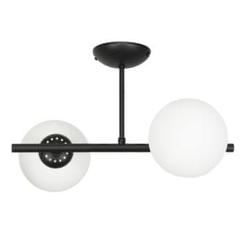 shumee Stropna svetilka črna steklena senčnik krogla LED E14 TITAN 13-804