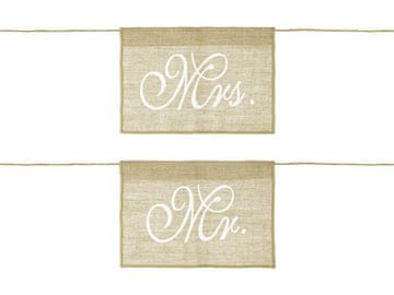shumee Obešalniki za stole Mr Mrs (1 paket / 2 kosa)