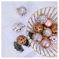 Flamenco Mystique Set 16 božičnih okraskov kroglic, premer 6 cm, plastične