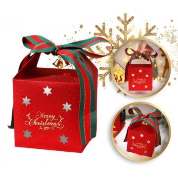 Flamenco Mystique Dekorativna darilna škatla s pentljo MERRY CHRISTMAS 10x10x10 cm
