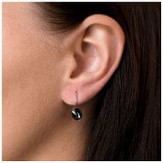 Evolution Group Bleščeči ovalni uhani s kristali Swarovski 31276.3 grafit