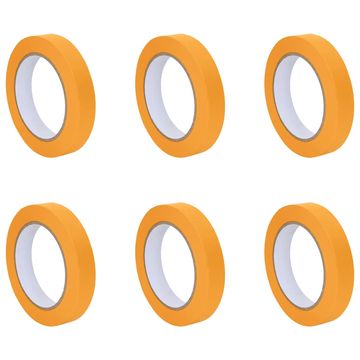 Vidaxl Maskirni trakovi za slikarje 6 pcs Rumena 19mm x 50m Papir