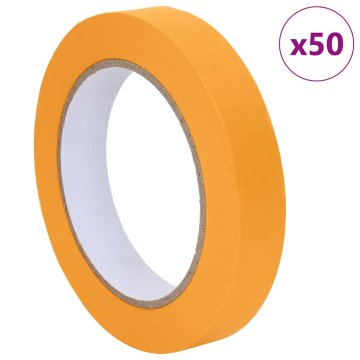 Vidaxl Maskirni trakovi za slikarje 50 pcs Rumena 19mm x 50m Papir