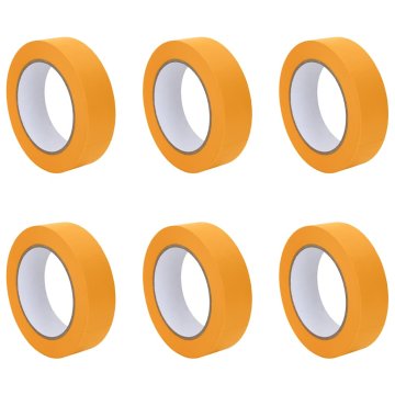 Vidaxl Maskirni trakovi za slikarje 6 pcs Rumena 30mm x 50m Papir
