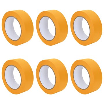 Vidaxl Maskirni trakovi za slikarje 6 pcs Rumena 38mm x 50m Papir