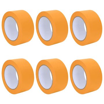 Vidaxl Maskirni trakovi za slikarje 6 pcs Rumena 50mm x 50m Papir