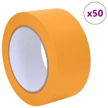 Vidaxl Maskirni trakovi za slikarje 50 pcs Rumena 50mm x 50m Papir