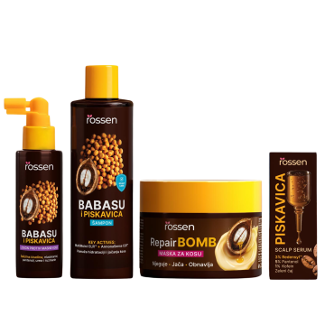 ROSSEN Natural Babassu in piskavica set za lase