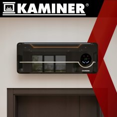 Kaminer 2000W keramična stenska WIFI električna grelna zračna zavesa LCD APP + daljinec črna