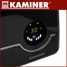 Kaminer 2000W keramična stenska WIFI električna grelna zračna zavesa LCD APP + daljinec črna