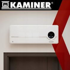 Kaminer 2000W keramična stenska WIFI električna grelna zračna zavesa LCD APP + daljinec bela