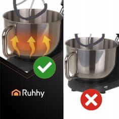 Ruhhy 2300W touch planetarni kuhinjski mešalnik robot LCD 6L z ogrevano posodo črn