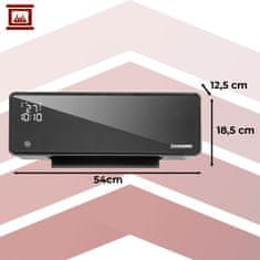 Kaminer 2000W stenska WIFI grelna zračna zavesa LCD APP ZELVION + daljinec črna