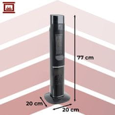 Kaminer 2000W nihajni touch električni ventilatorski grelni kamin LCD + daljinec