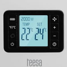 Teesa 2000W električni konvektorski grelec LCD + daljinec bel