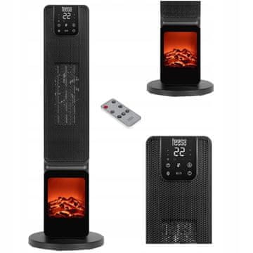 Teesa 2000W nihajni touch PTC električni ventilatorski grelni kamin LCD + daljinec