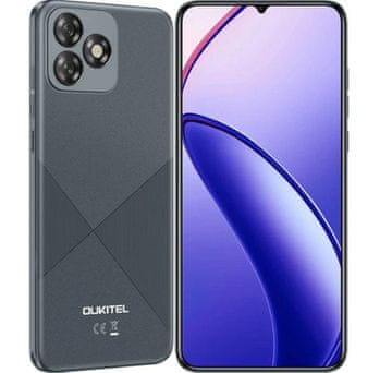 Oukitel C53 pametni telefon, 4300mAh Baterija, 6.6-palčni zaslon, Android 14, (8+64GB) ČRNA barva