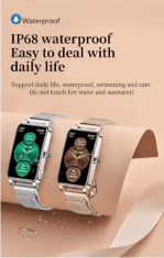 MI SPORT WATCH GRACE | Elegantna ženska pametna ura z AMOLED zaslonom | Menstrualni koledar | Srčni utrip & SpO₂ | Bluetooth klici | IP68 vodoodpornost | ROSE-GOLD pametna ura